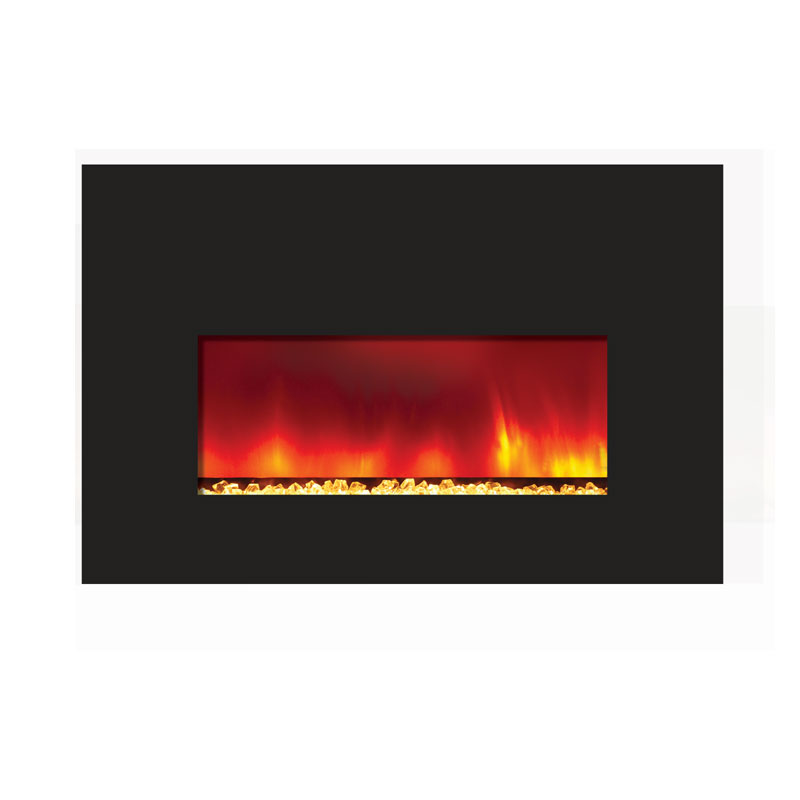 Amantii Small Electric Fireplace Insert W 38x25 In. Black Glass 