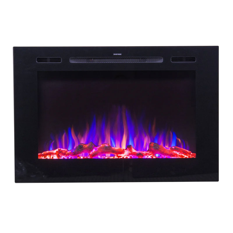 Touchstone Forte Inch Wall Mounted Recessed Electric Fireplace Black