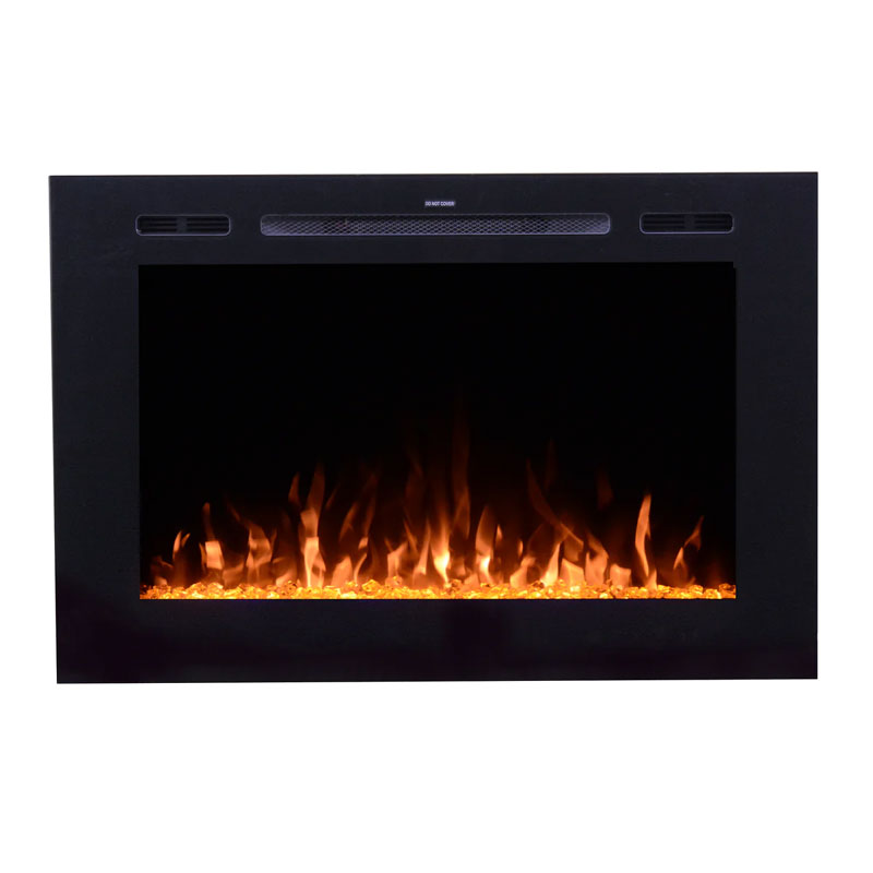 Touchstone Forte Inch Wall Mounted Recessed Electric Fireplace Black