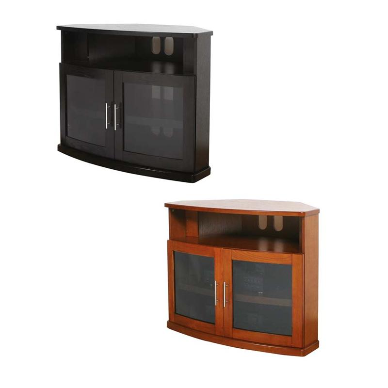 Plateau Newport Series Corner Wood Tv Cabinet With Glass Doors For 26