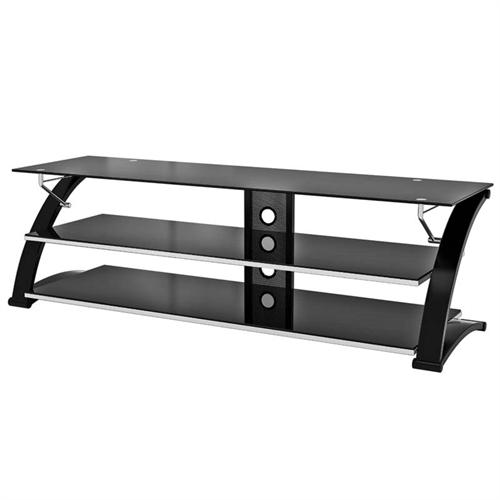 ZLine Designs Vitoria 67 inch TV Stand with Black Glass Black and